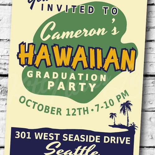 Aloha Graduation Party Invitation Tropical Class of 2021 | Etsy