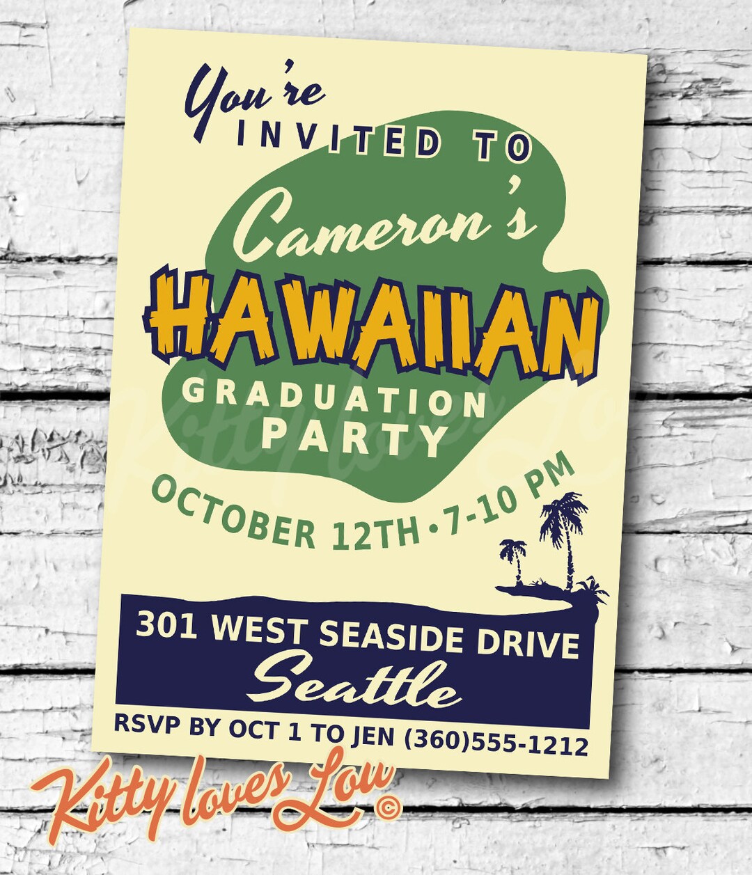 PRINTABLE Graduation Party Invitation Birthday Retro Vintage - Etsy