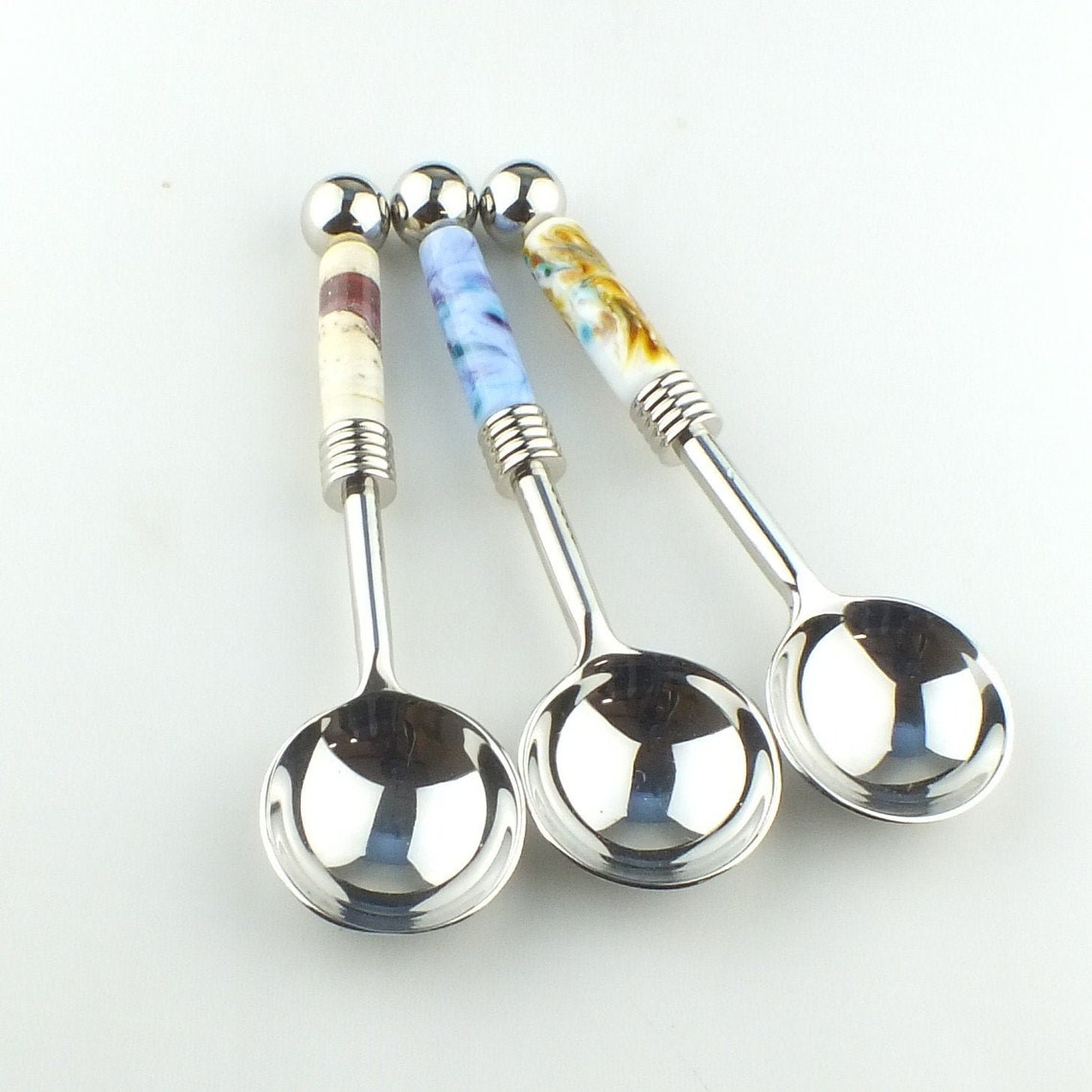 Small Glass Handle Serving Spoon Hostess Gift Dip Spoon Etsy