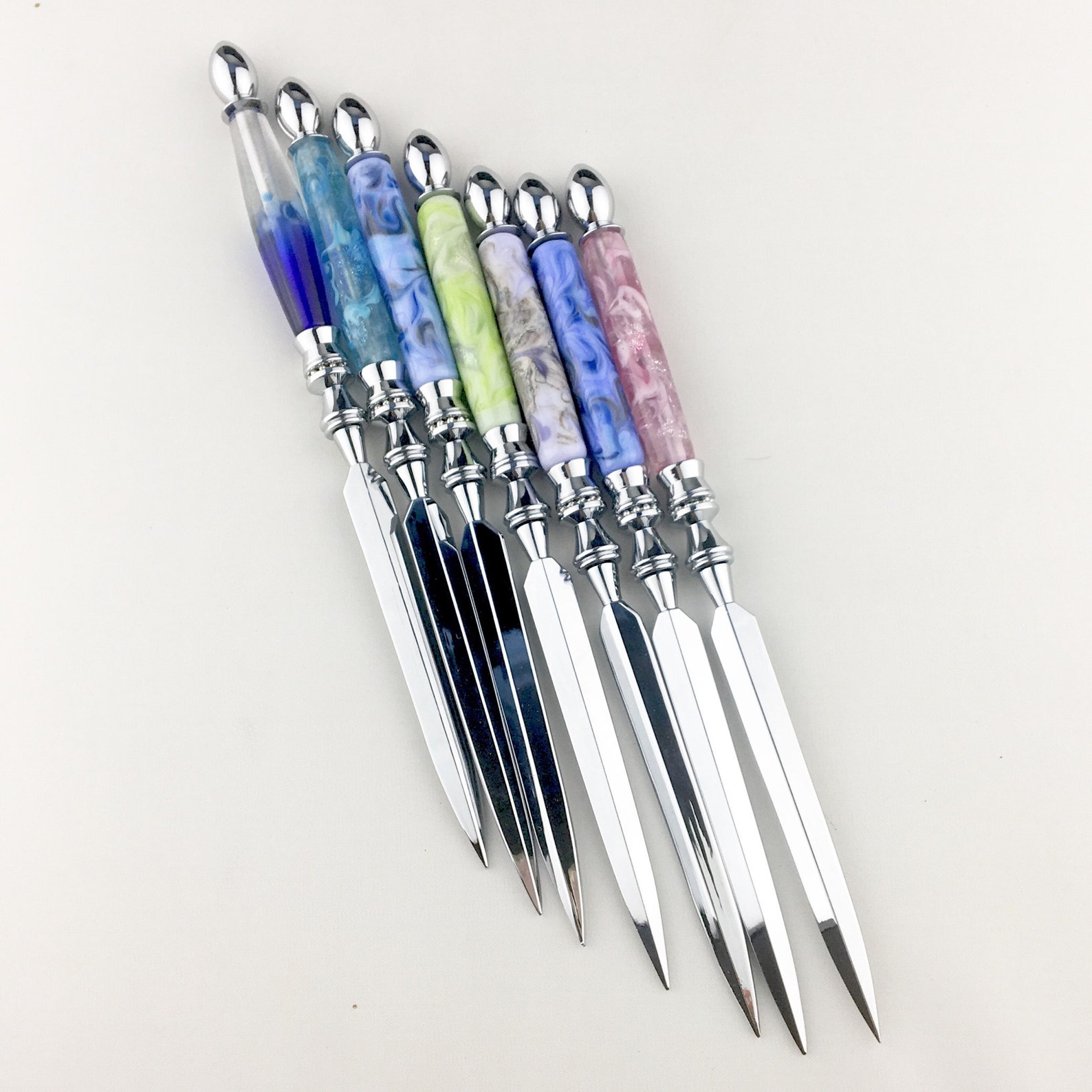 Handmade Letter Opener with Custom Glass Handle