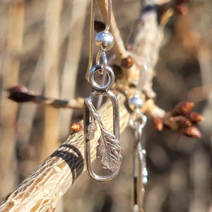 925 Sterling Silver Oak Leaf Earrings. Simple, Understated, And Elegant. OOAK Handmade, Recycled Silver.