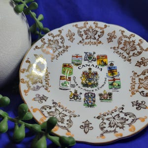 Vintage collectible plate Canadian Coats-of-arms miniature plate birthday gift