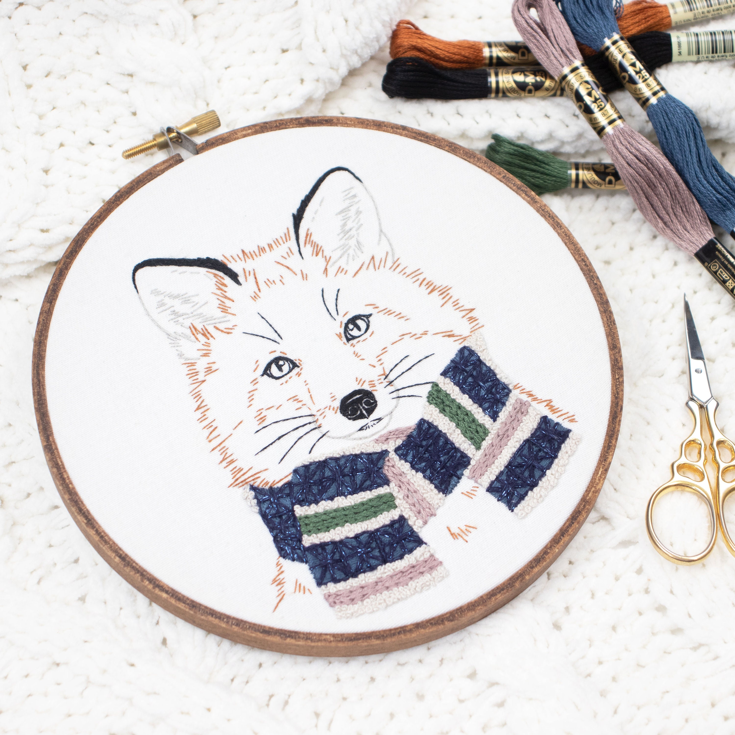 Fancy Fox Embroidery Pattern - PDF Digital Download. Hand Embroidery ...
