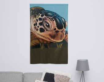 Green Sea Turtle Banner Flag - Sea Turtle Design - Vibrant Wall Art Flag, Turtle Home Décor Accent - Hanging Turtle Banner for Turtle Lovers