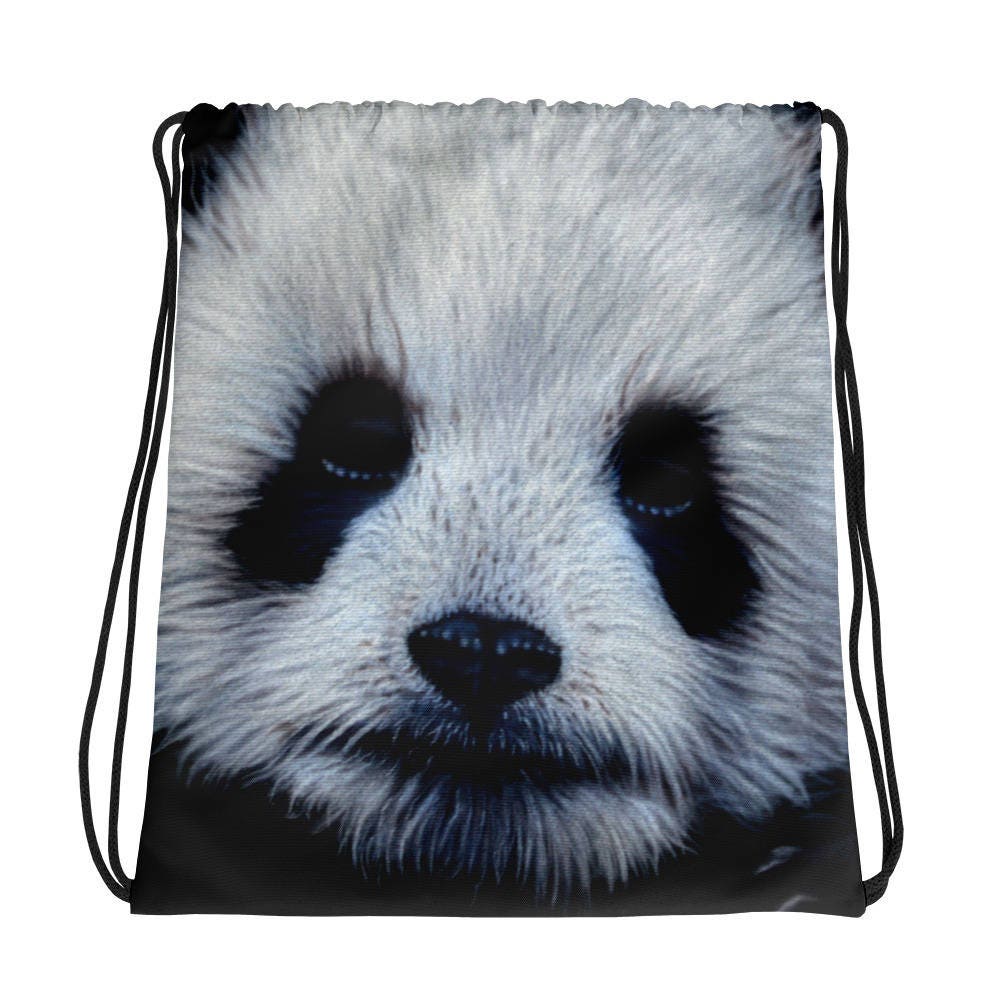 Giant Panda Bear Drawstring Bag Cute Panda Backpack School Backpack Bag Yoga Bag Fashion Bag Adorable Panda Bag Beach Bag Panda Love