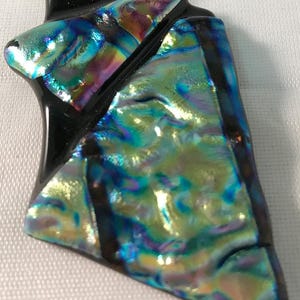 Handmade Dichroic Glass Pendant, Necklace Component, Fused Glass, Dichroic Jewelry OOAK