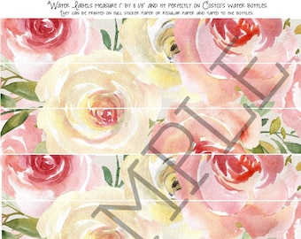 Water Color Flower BOHO Baby Girl Shower ADD-ON - Water Bottle Labels