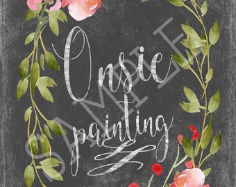 Water Color Flower BOHO Baby Girl Shower ADD-ON - Onsie Painting SIgn