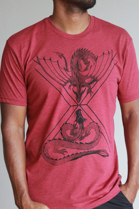 black and red dragon shirt