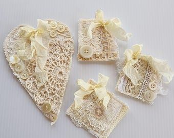 Journal Heart and Cluster Set, Fabric Ephemera