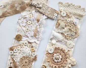 Shabby Chic Lace Snippet Roll: Vintage Style Fabric Embellishment (35")