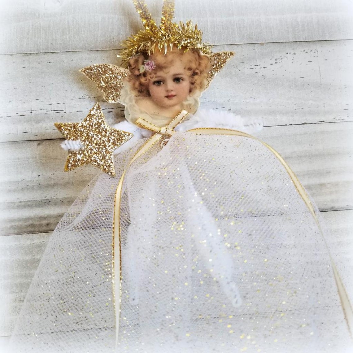 Vintage Style Pipe Cleaner Angel Ornament Bump Chenille Etsy