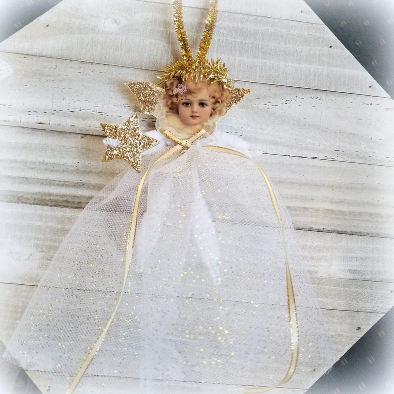Vintage Style Pipe Cleaner Angel Ornament Bump Chenille Etsy