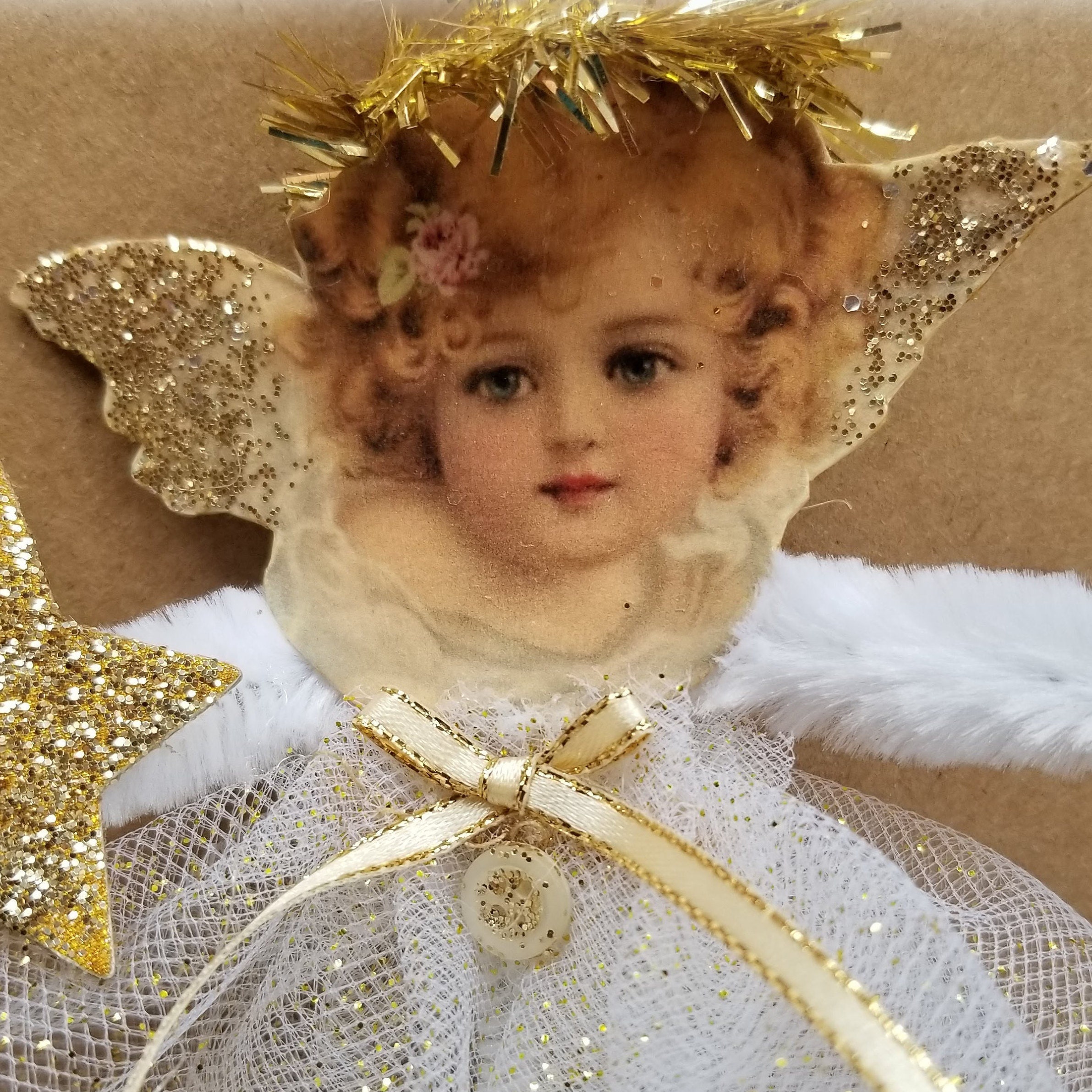 Vintage Style Pipe Cleaner Angel Ornament Bump Chenille Etsy