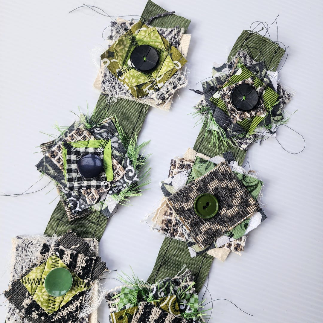 36" Snippet Cluster Strip, Green and Black Junk Journal Ephemera ...
