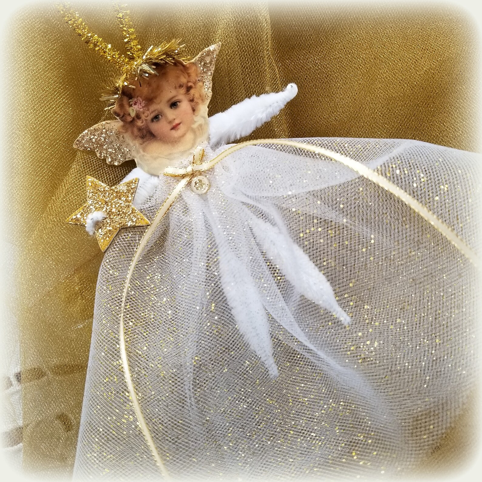 Download Angel Vintage Style Pipe Cleaner Angel Ornament Bump | Etsy
