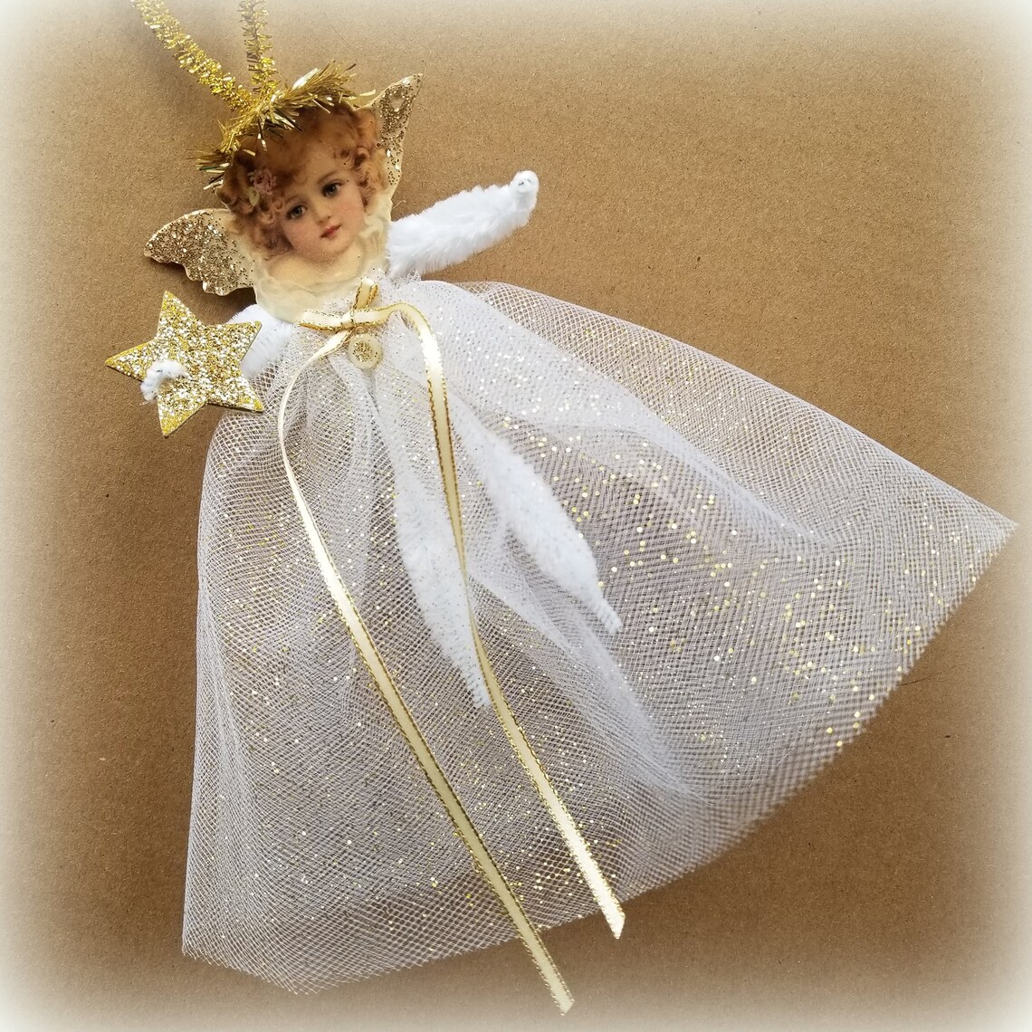 Download Angel Vintage Style Pipe Cleaner Angel Ornament Bump | Etsy