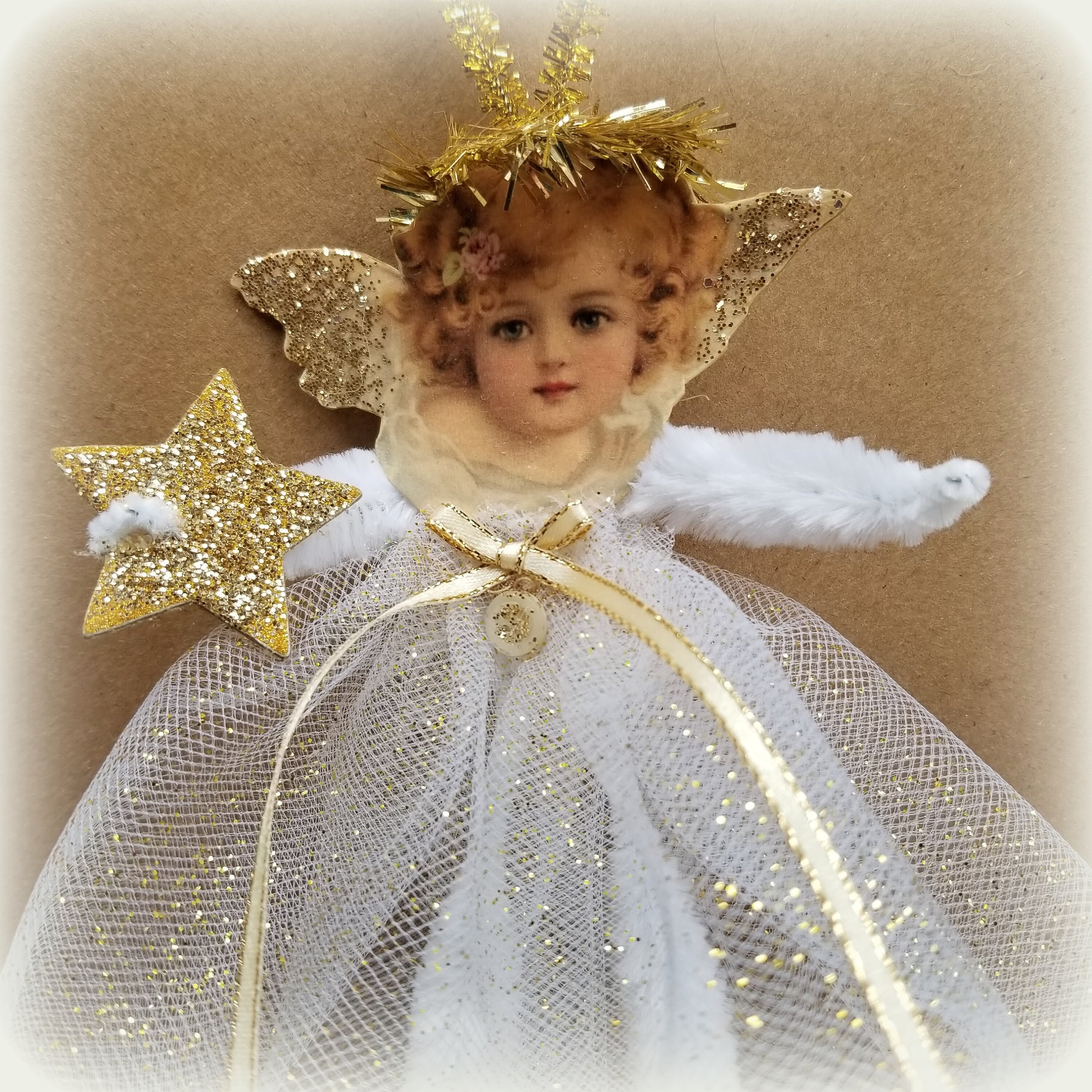 Vintage Style Pipe Cleaner Angel Ornament Bump Chenille Etsy