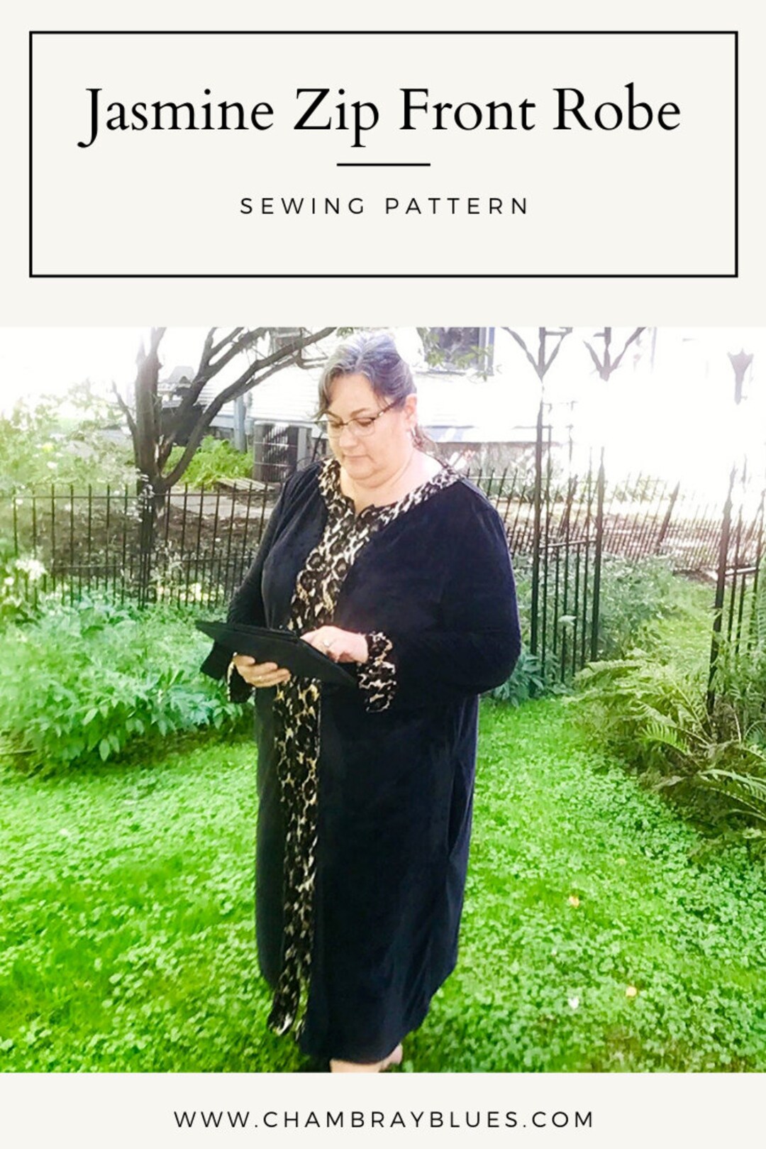 Jasmine Zip Front Robe PDF Sewing Pattern - Etsy