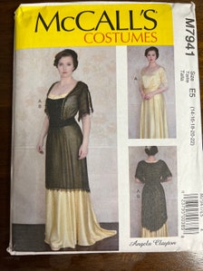Titanic Era Early 1900's "Rose" Look Handmade Costume Gown  2Pc Burg/Black 18-20
