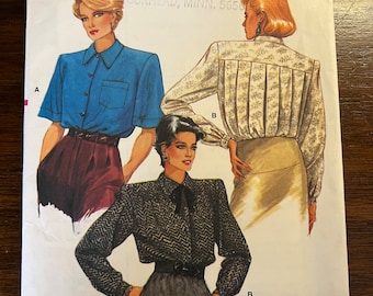 Vogue 9414 Bluse mit Rückenfalten Schnittmuster, 1980er Jahre