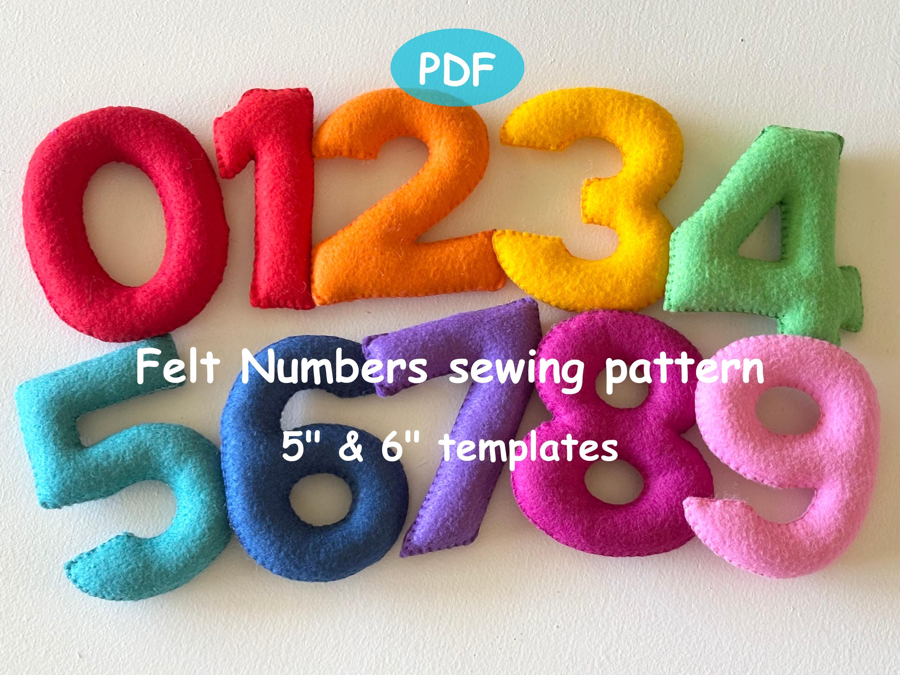 Numbers Using Felt Pattern Felt Numbers for Hand Sewing, Soft Stuffed Learning Numbers Pdf ...