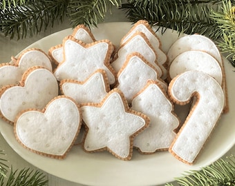 Christmas Cookie Felt Ornaments  -Christmas Decorations - Felt Christmas Cookies -Tree Ornaments -Gingerbread Ornament Decorations