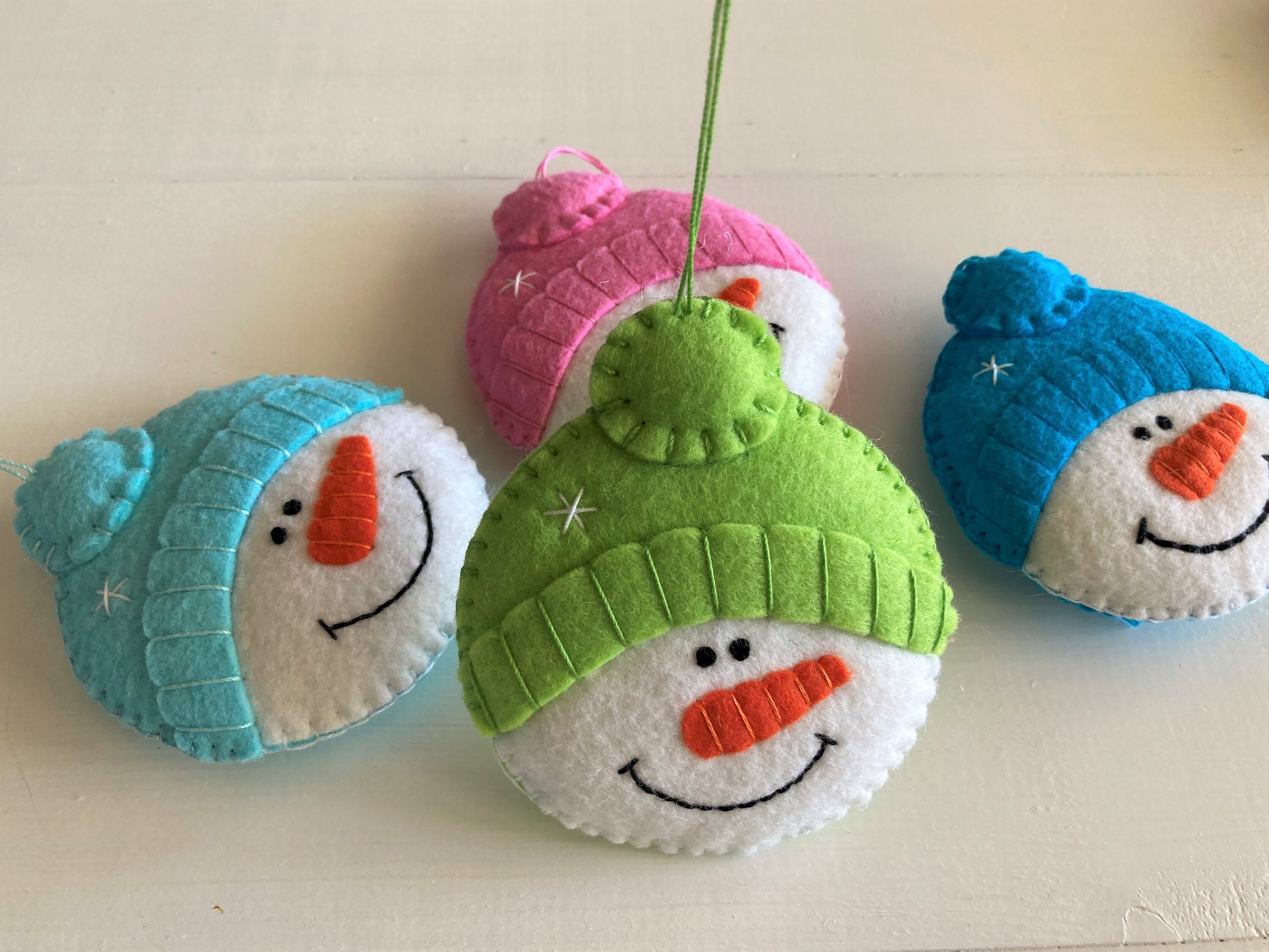 Felt PATTERN Snowman Face Ornament, Snowman Head Christmas