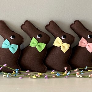 Felt chocolate Bunny Easter Decoration for Easter Basket Bunny Ornaments Spring Decorations image 2