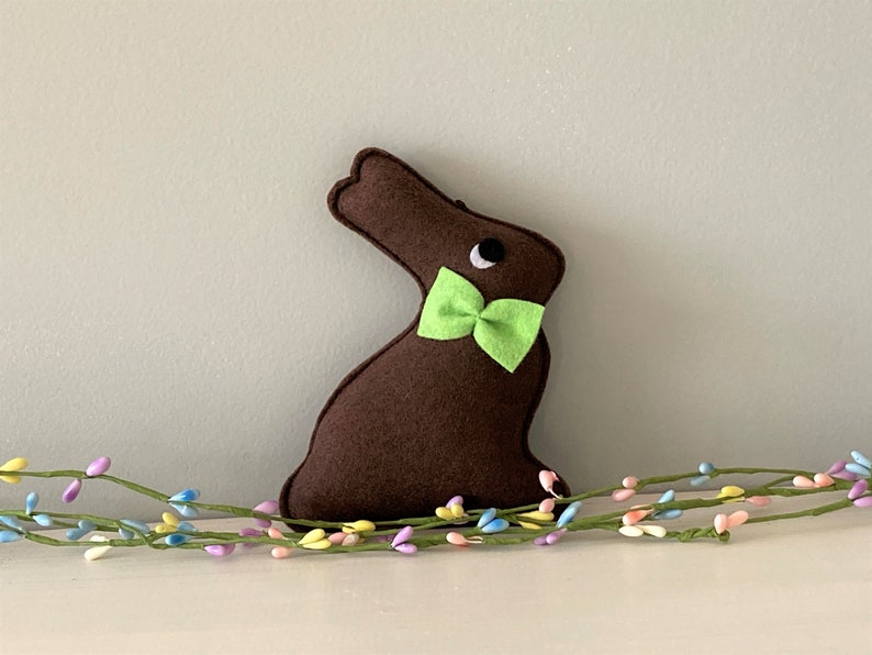 Felt chocolate Bunny Easter Decoration for Easter Basket Bunny Ornaments Spring Decorations image 8