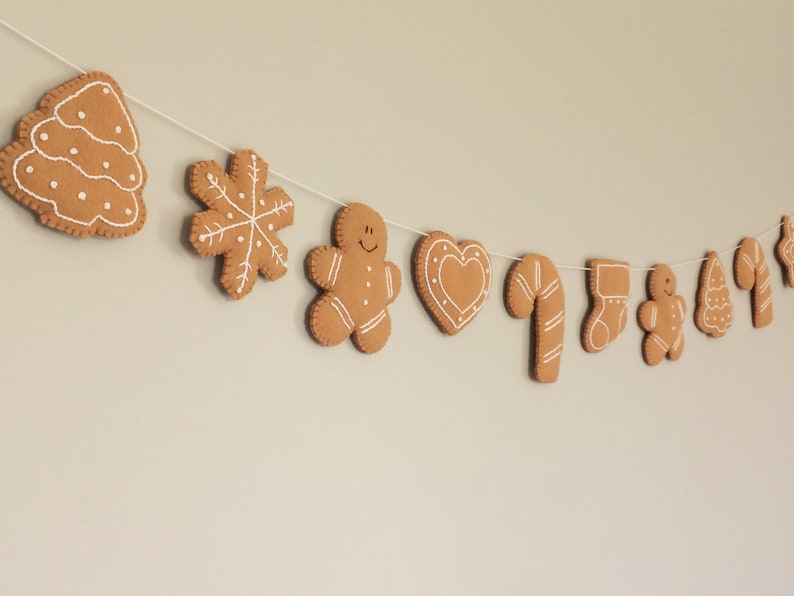 Gingerbread Pattern for Felt Christmas Cookie Decorations - DIY Christmas Ornaments sewing pattern -Gingerbread Garland - image 10