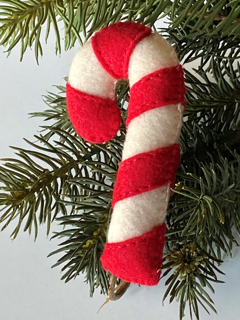 Candy Cane Felt Ornament PDF Pattern Christmas Ornament Etsy