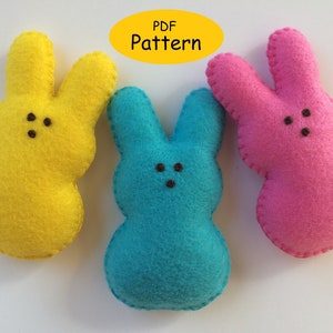 Motif lapin en feutre - Ornements de Pâques, guirlande, décorations cousues main à faire