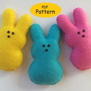 Easter Bunny Felt Ornaments Pattern- Easter Garland -Easter Bunny Decoration -felt marshmallow bunny