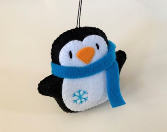 ペンギンのオーナメントパターン フェルトクリスマスデコレーション