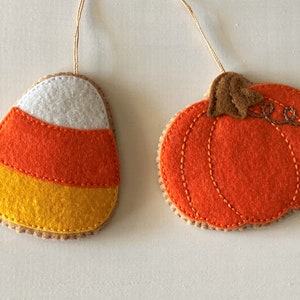 PDF PATTERN Halloween Ornaments Felt Play Cookies, Bat, Cat, Ghost, Pumpkin, Candy Corn Halloween Decorations image 3