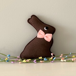 Felt chocolate Bunny Easter Decoration for Easter Basket Bunny Ornaments Spring Decorations image 4