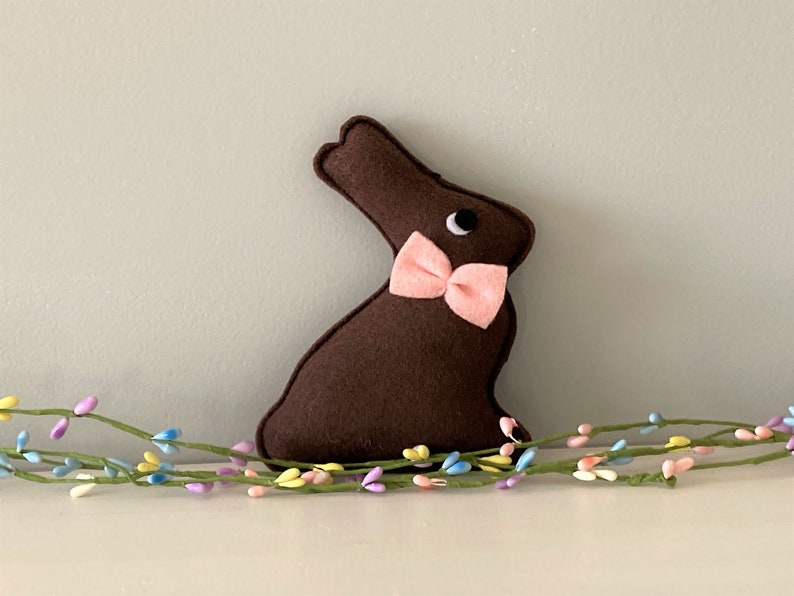 Felt chocolate Bunny Easter Decoration for Easter Basket Bunny Ornaments Spring Decorations image 4