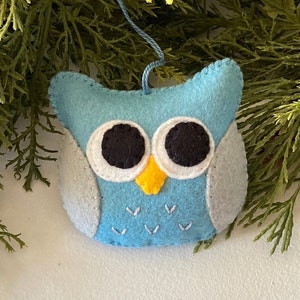 Owl felt Ornaments, kid friendly Christmas decorations for tree