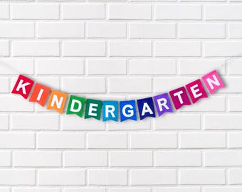 Kindergarten-5th Grade banner Classroom Decoration, 1st day of school photo prop