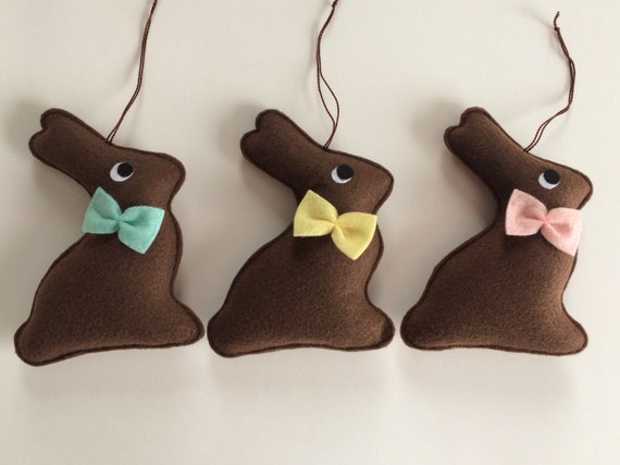 Felt Chocolate Easter Bunny Easter Decorations Easter Basket