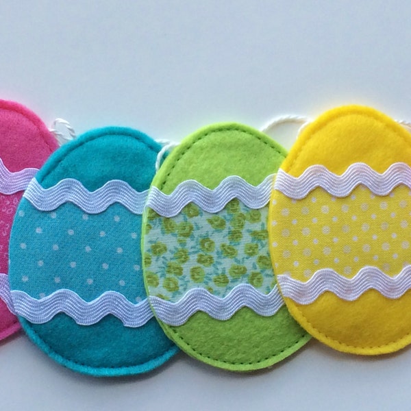 Felt and Fabric Easter Egg Garland- Easter Garland-Easter Egg Decoration-Easter Decor-Egg Garland-Easter Decoration-Easter Decor