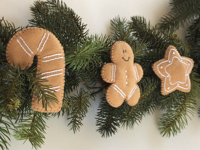 Gingerbread Pattern for Felt Christmas Cookie Decorations - DIY Christmas Ornaments sewing pattern -Gingerbread Garland - image 9