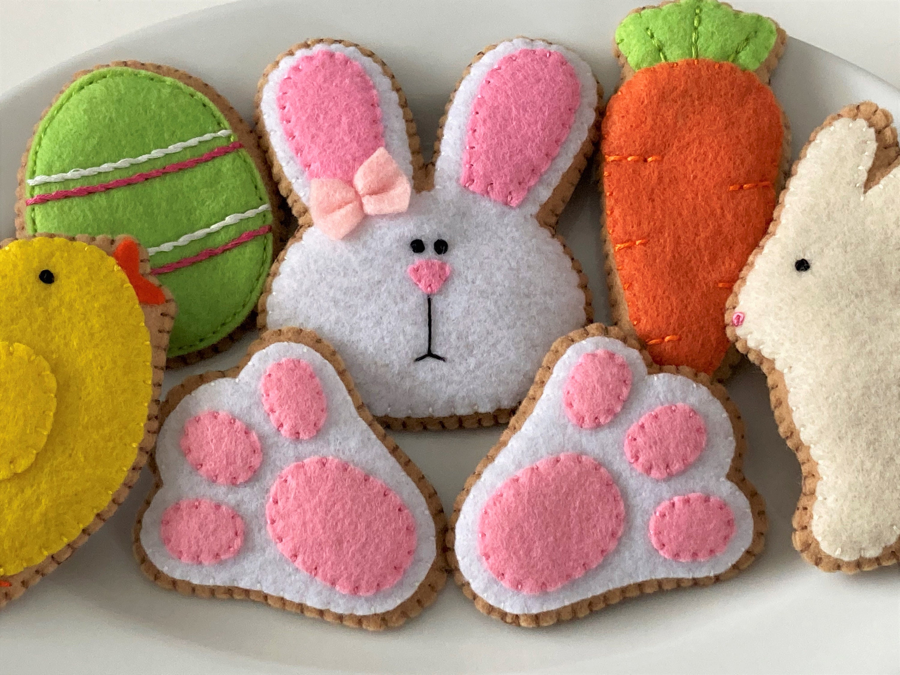 Easter Ornaments Pattern for Felt Easter Cookies Bunny Etsy