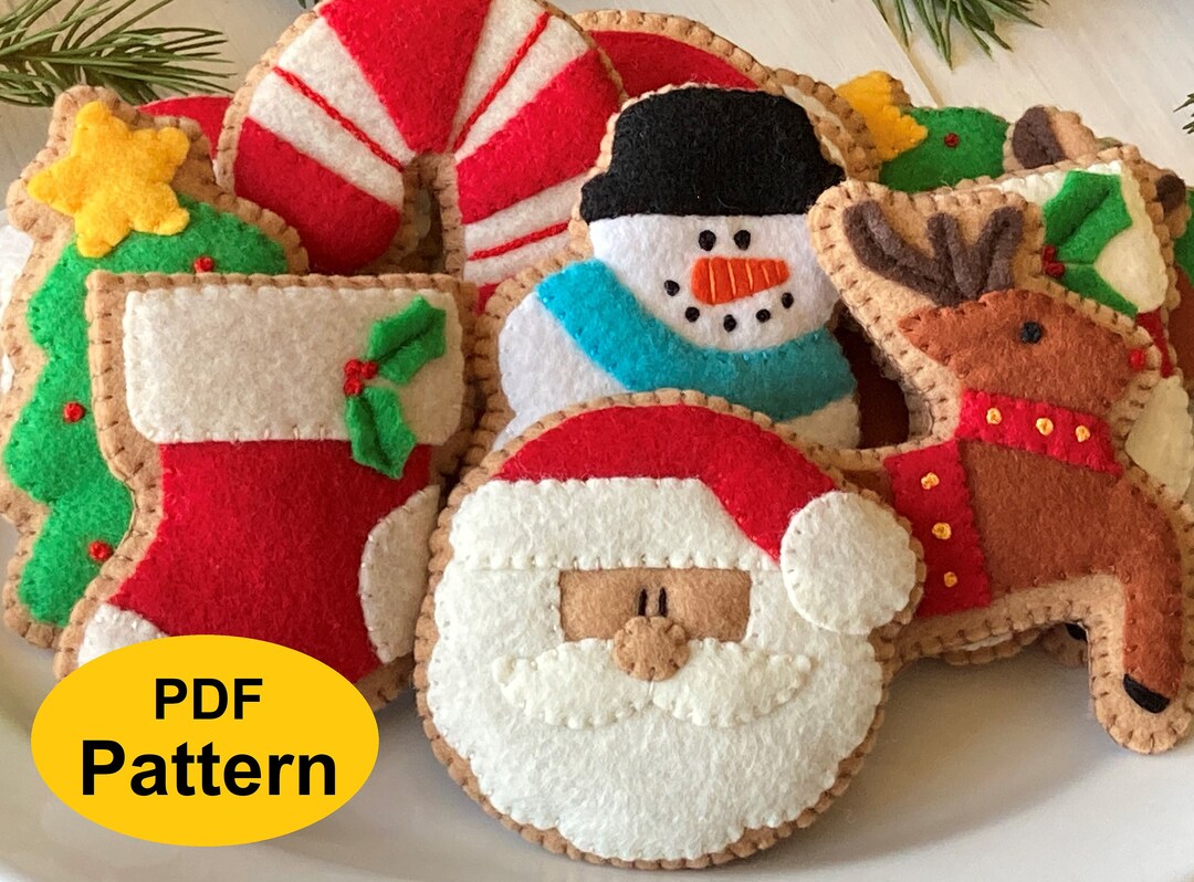 Christmas Ornaments Felt Pattern Christmas Cookies Christmas