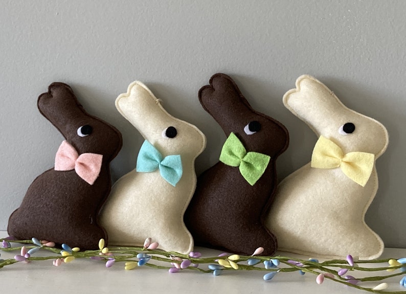 Felt chocolate Bunny Easter Decoration for Easter Basket Bunny Ornaments Spring Decorations image 10