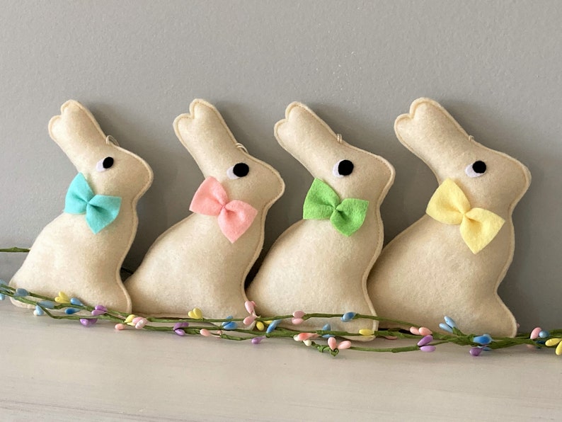 Felt chocolate Bunny Easter Decoration for Easter Basket Bunny Ornaments Spring Decorations image 3