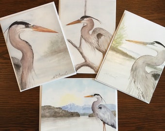 Heron Art Postcards with envelopes