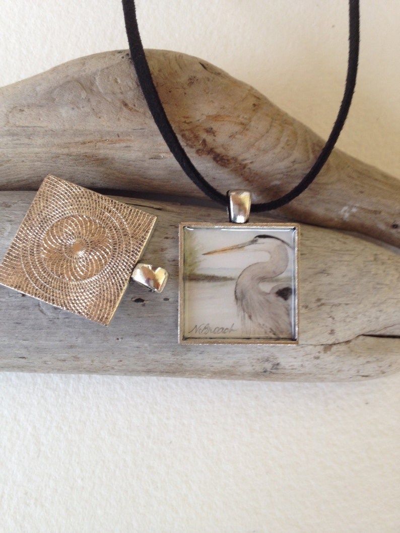 Hummingbird Pendant Handmade with Watercolor Art Print image 3