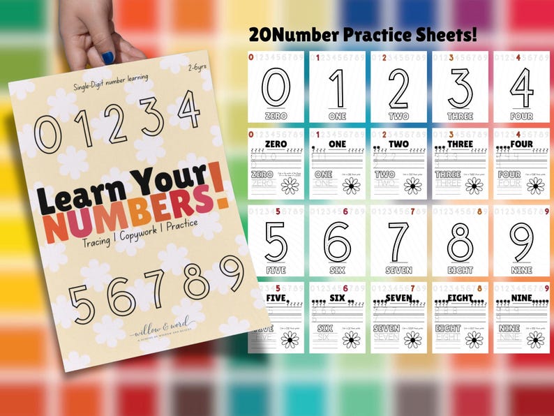 Printable Number Practice Worksheets 0–9 | Preschool Math, Tracing ...